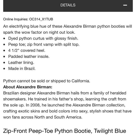 đź’™Alexandre Birman Twilight Blue Python Booties! - Picture 13 of 13